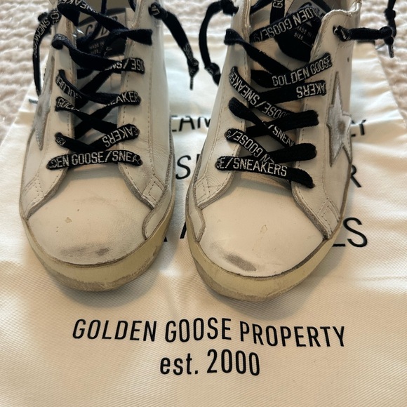 Golden Goose White and Silver Sneakers - Picture 11 of 12